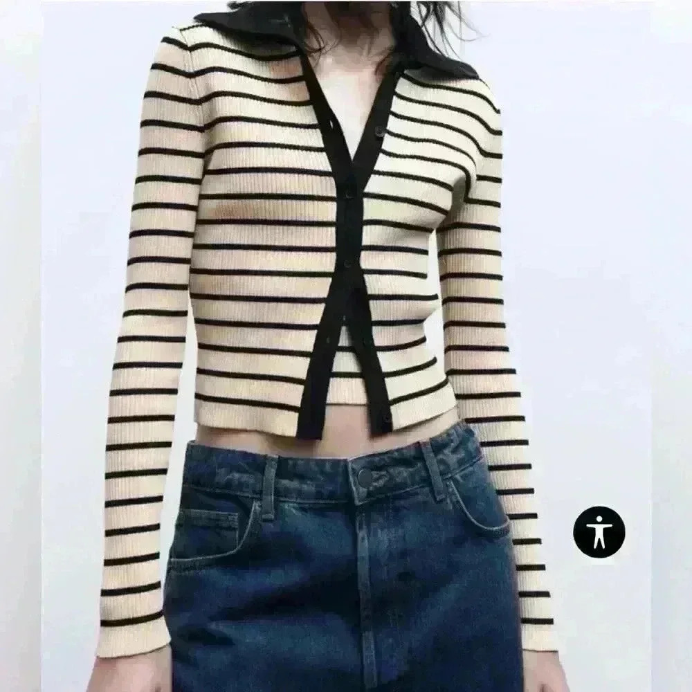 Zara striped cardigan and matching striped tank top - Picture 2 of 7